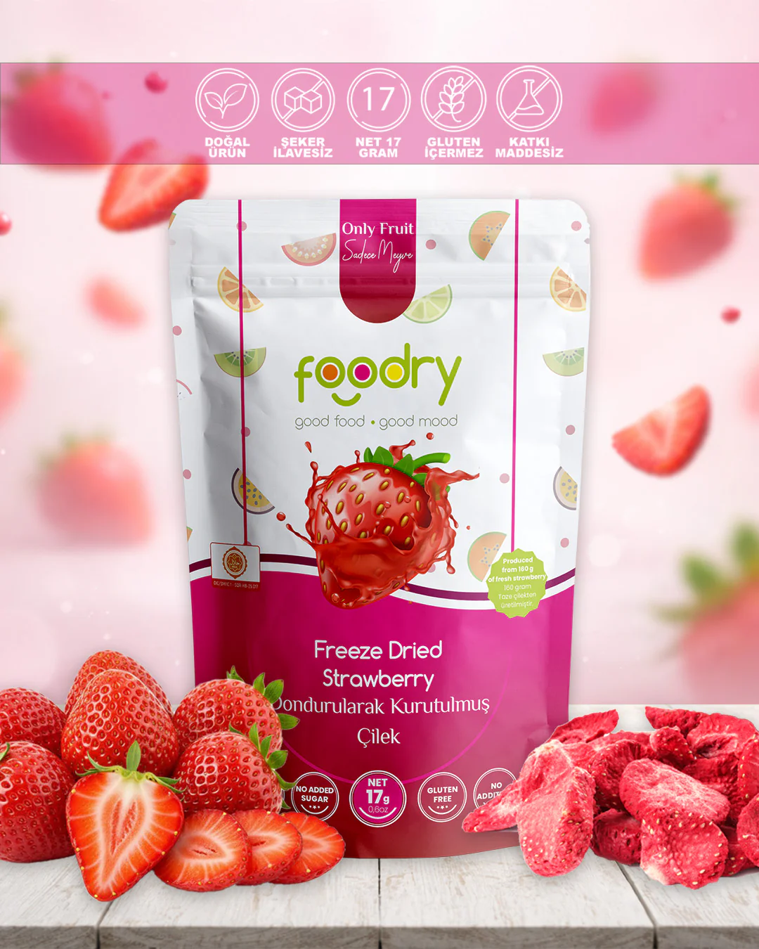 Freeze Dried Strawberry - 17 gr