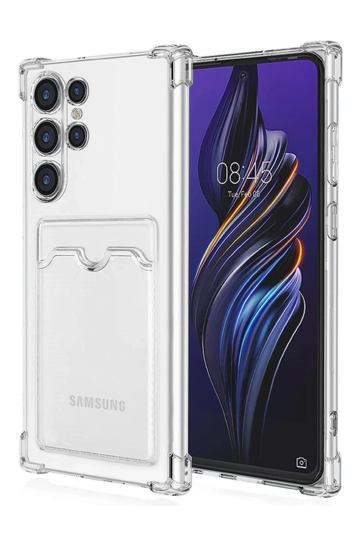 newface-samsung-galaxy-s24-ultra-kilif-kart-seffaf-silikon-seffaf-default Samsung Galaxy S24 Ultra Case Card Transparent Silicone -