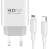 konfulon-c87c-30w-type-c-cikisli-ekstra-dl50-type-c-to-lightning-kablolu-pd-sarj-cihazi-beyaz-default Konfulon C87C 30W Type-C Output with Extra DL50 1M Type-C to Lightning Cable PD Charger - White