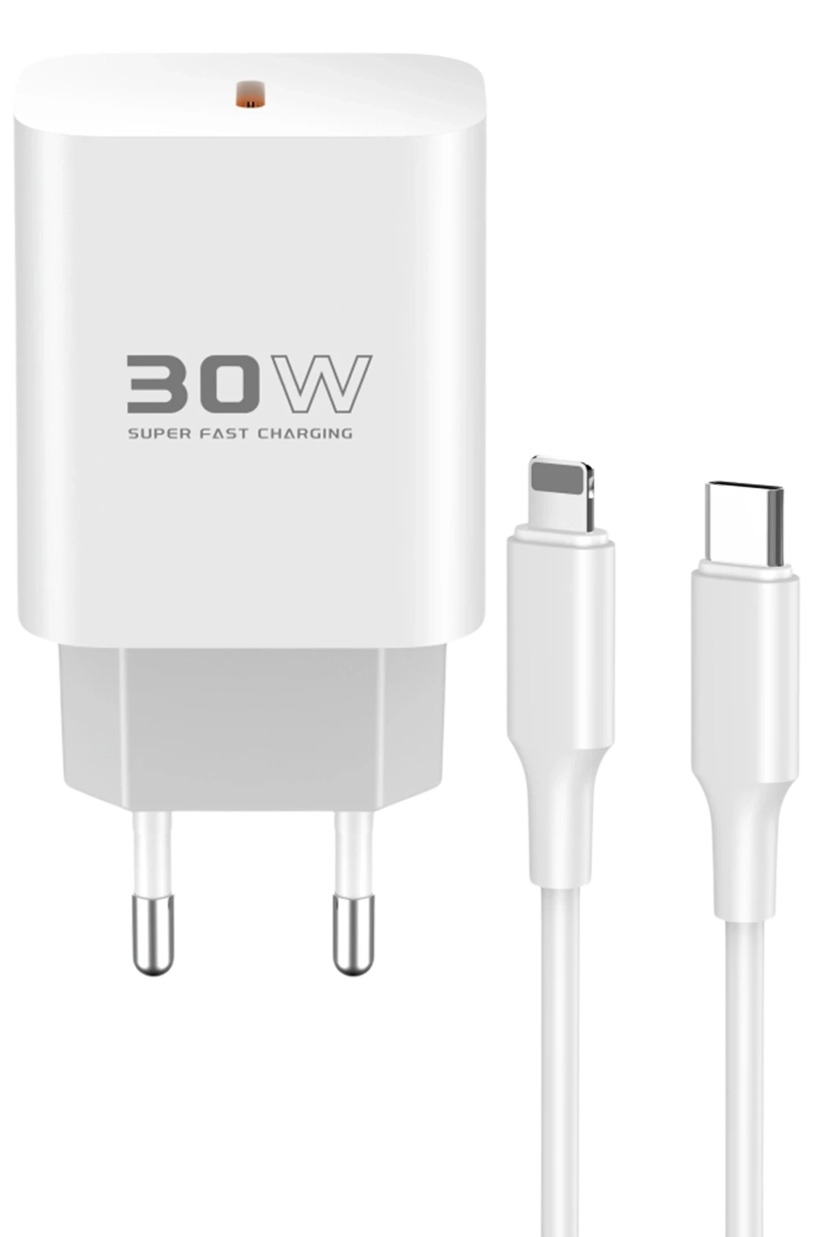 konfulon-c87c-30w-type-c-cikisli-ekstra-dl50-type-c-to-lightning-kablolu-pd-sarj-cihazi-beyaz-default Konfulon C87C 30W Type-C Output with Extra DL50 1M Type-C to Lightning Cable PD Charger - White