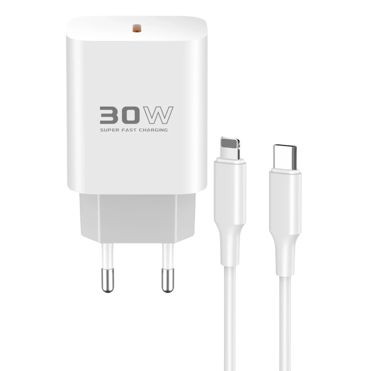 konfulon-c87c-30w-type-c-cikisli-ekstra-dl50-type-c-to-lightning-kablolu-pd-sarj-cihazi-beyaz-square Konfulon C87C 30W Type-C Output with Extra DL50 1M Type-C to Lightning Cable PD Charger - White