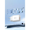 Konfulon C89Q PD Charger with 1 x 30W Type-C and 1 x 22.5W USB Output, Plus an Extra DL49 1M USB to Type-C Cable - White