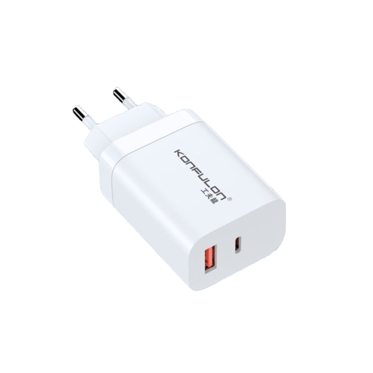 konfulon-c99q-65w-pd-destekli-type-c-ve-usb-cift-cikisli-hizli-sarj-adaptoru-beyaz-web-1 Konfulon C99Q 65W PD-Enabled Type-C and USB Dual-Port Fast Charging Adapter - White
