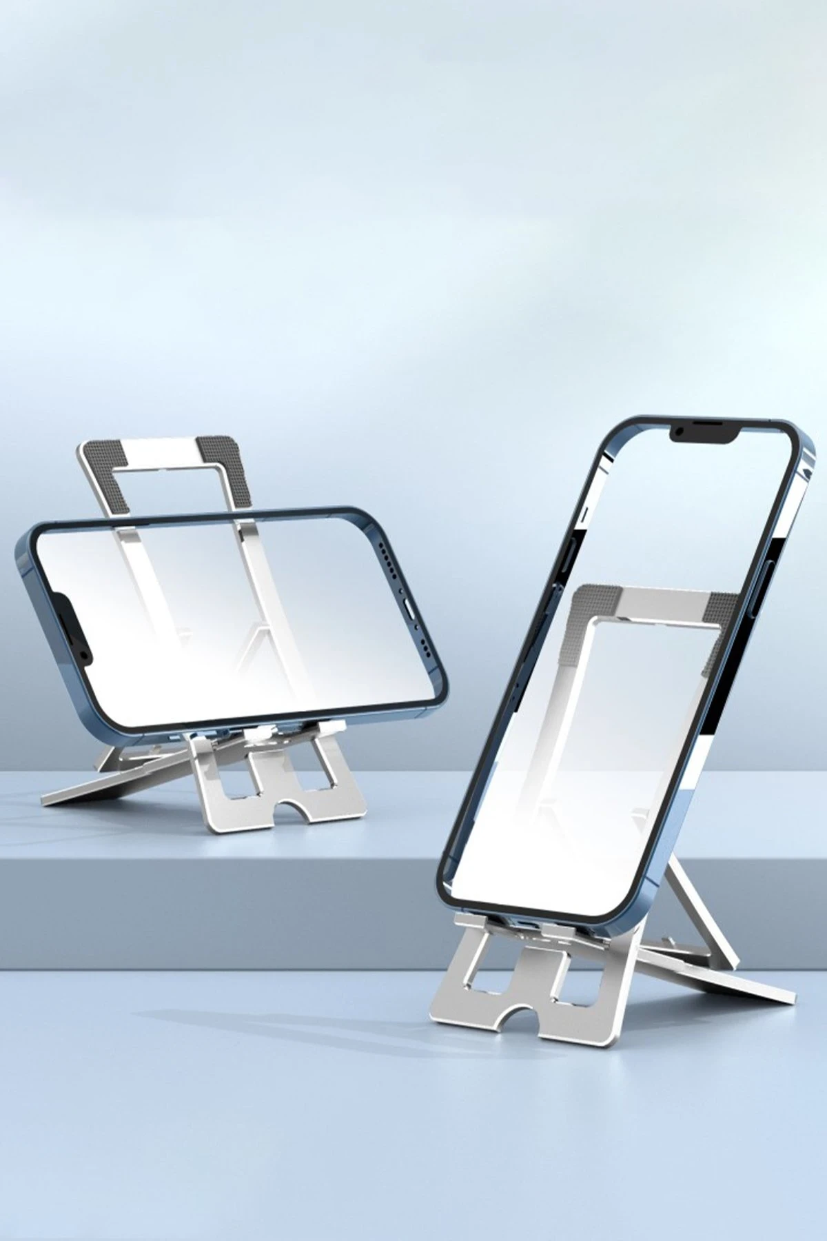 Konfulon CM23 Adjustable Folding Desktop Phone Holder - Silver