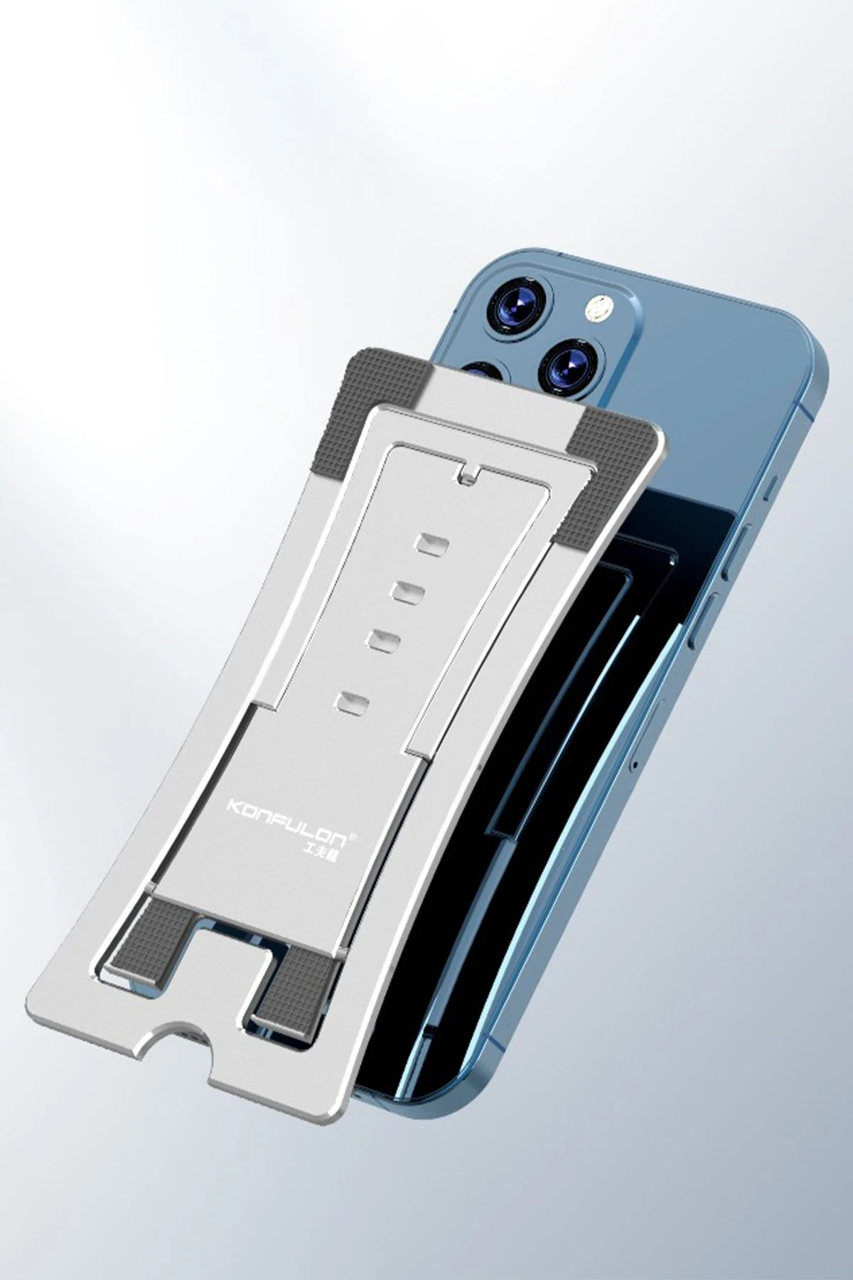 Konfulon CM23 Adjustable Folding Desktop Phone Holder - Silver