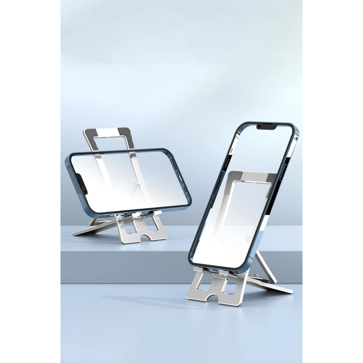 Konfulon CM23 Adjustable Folding Desktop Phone Holder - Silver