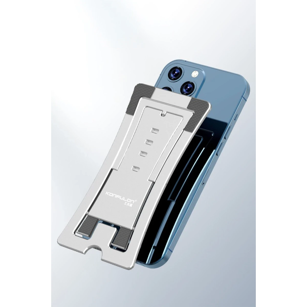 Konfulon CM23 Adjustable Folding Desktop Phone Holder - Silver