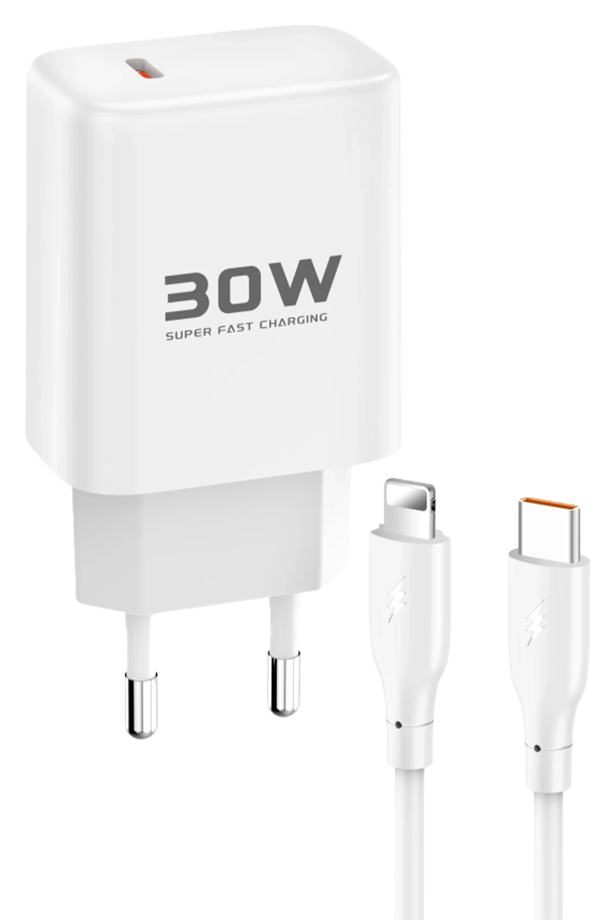 konfulon-jk89-30w-type-c-cikisli-ekstra-dc66-1m-type-c-to-lightning-kablolu-pd-sarj-cihazi-beyaz-default Joko JK89 30W Type-C Output with Extra DC66 1M Type-C to Lightning Cable PD Charger - White