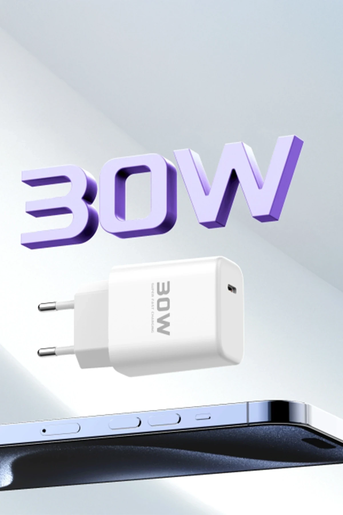 Joko JK89 30W Type-C Output PD Charger with Extra DC67 1M Type-C to Type-C Cable - White