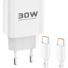 Joko JK89 30W Type-C Output PD Charger with Extra DC67 1M Type-C to Type-C Cable - White