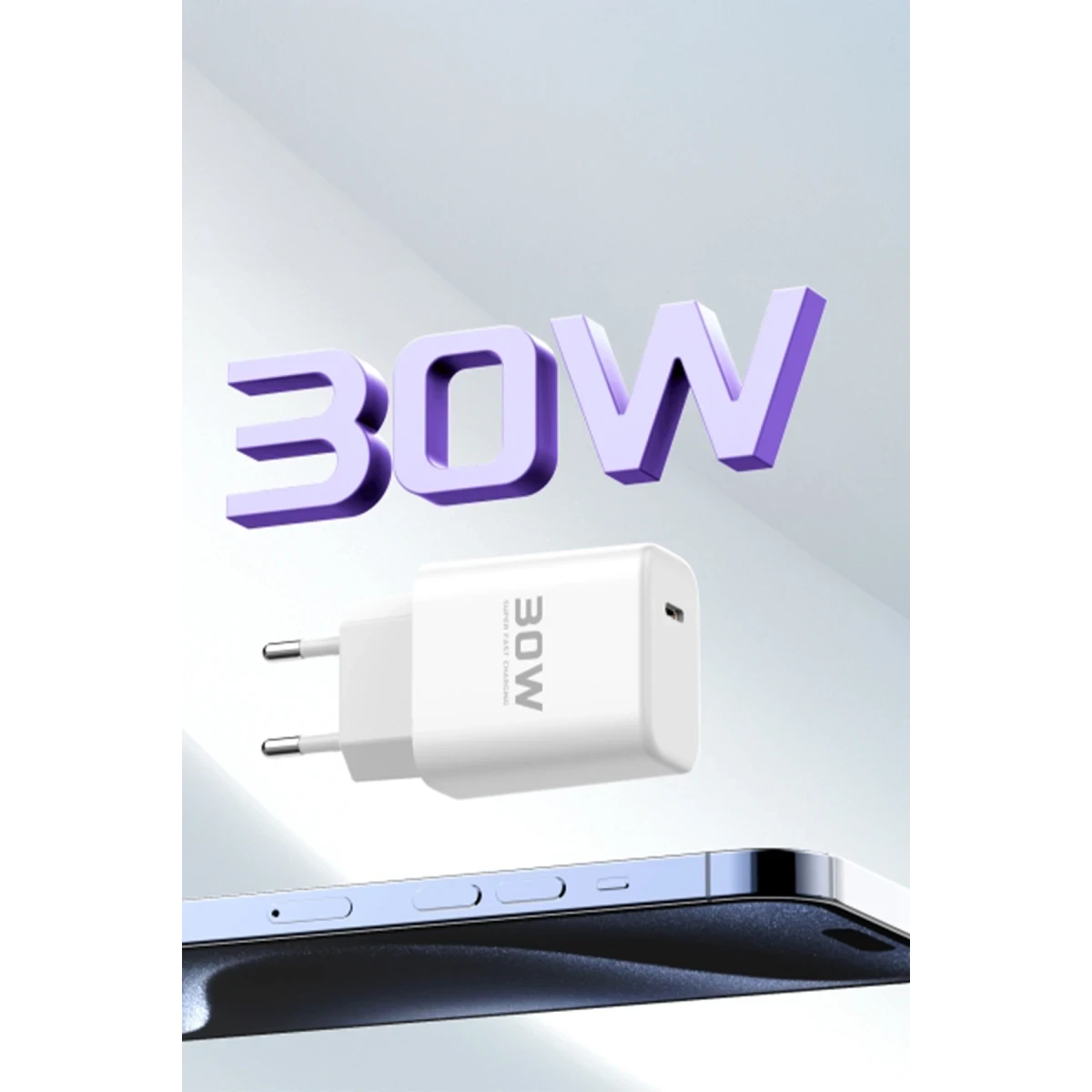 Joko JK89 30W Type-C Output PD Charger with Extra DC67 1M Type-C to Type-C Cable - White
