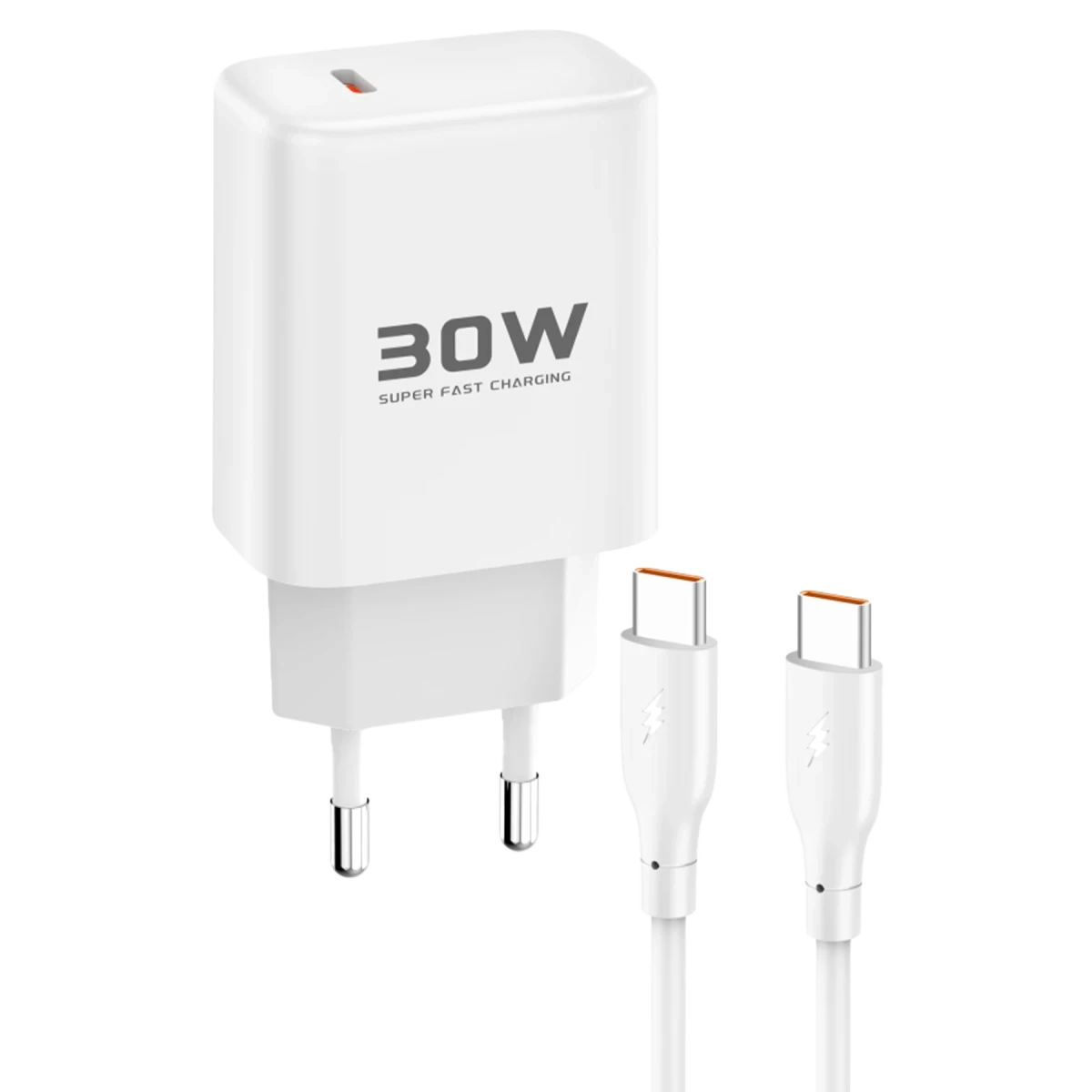 Joko JK89 30W Type-C Output PD Charger with Extra DC67 1M Type-C to Type-C Cable - White