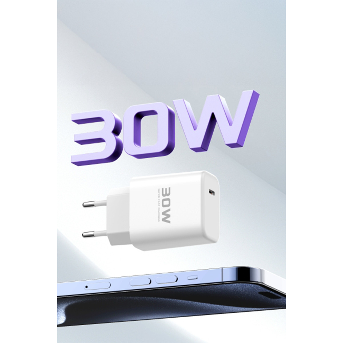 Joko JK89 30W Type-C Output PD Charger with Extra DC67 1M Type-C to Type-C Cable - White