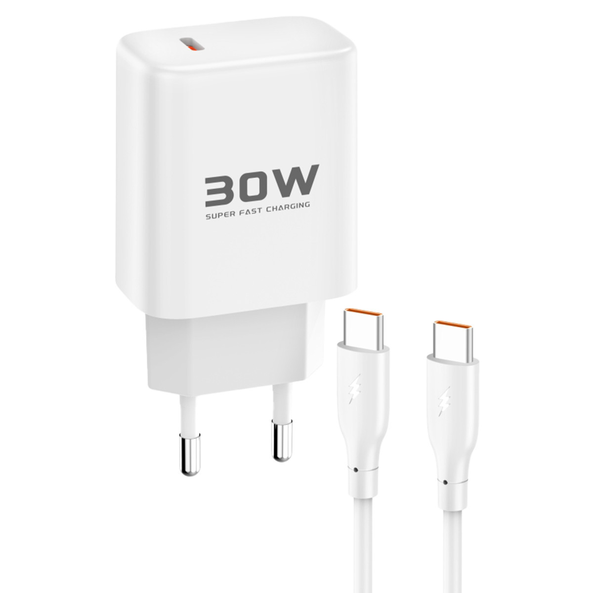 Joko JK89 30W Type-C Output PD Charger with Extra DC67 1M Type-C to Type-C Cable - White