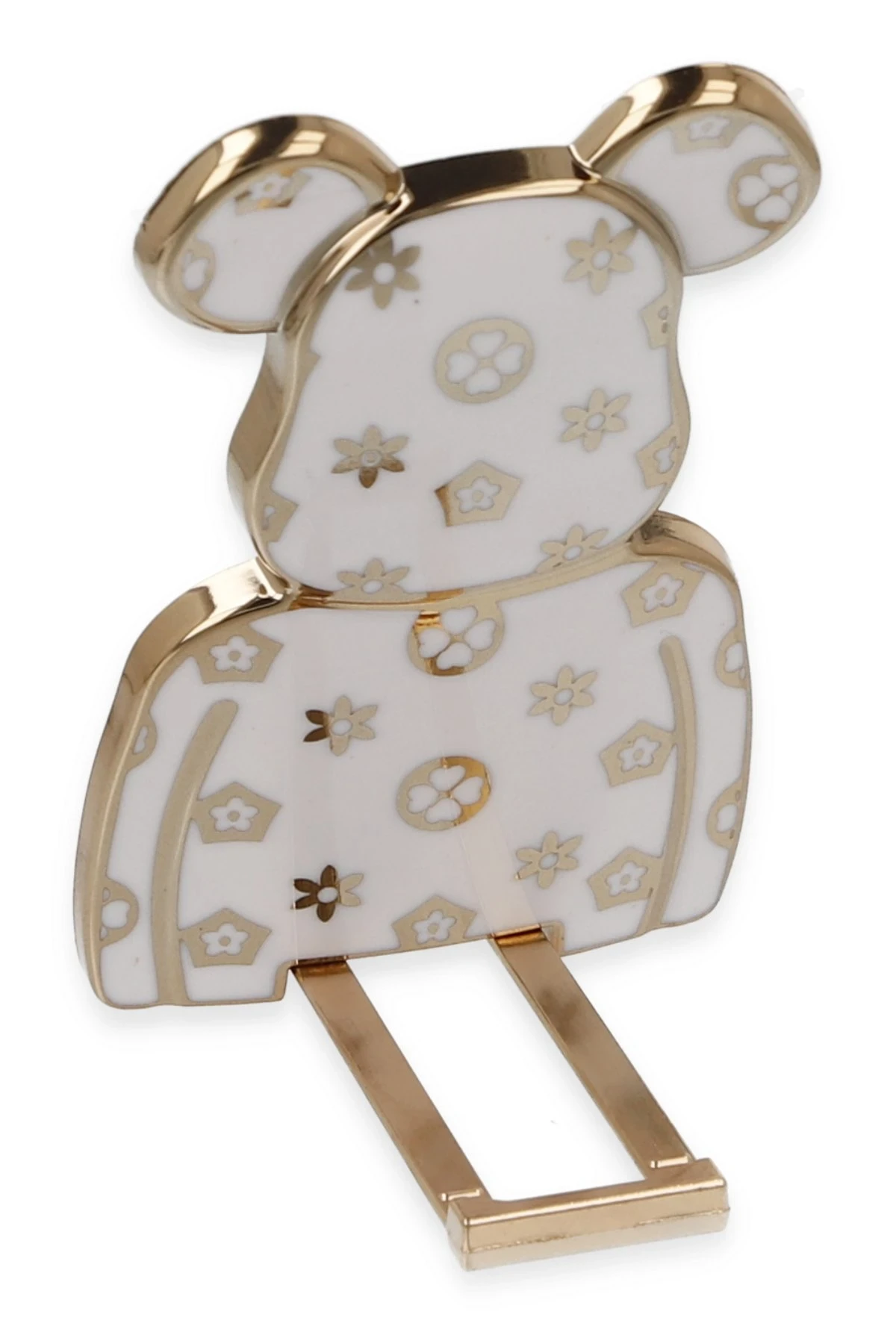 Newface Astro Stand with Bear Pattern - White