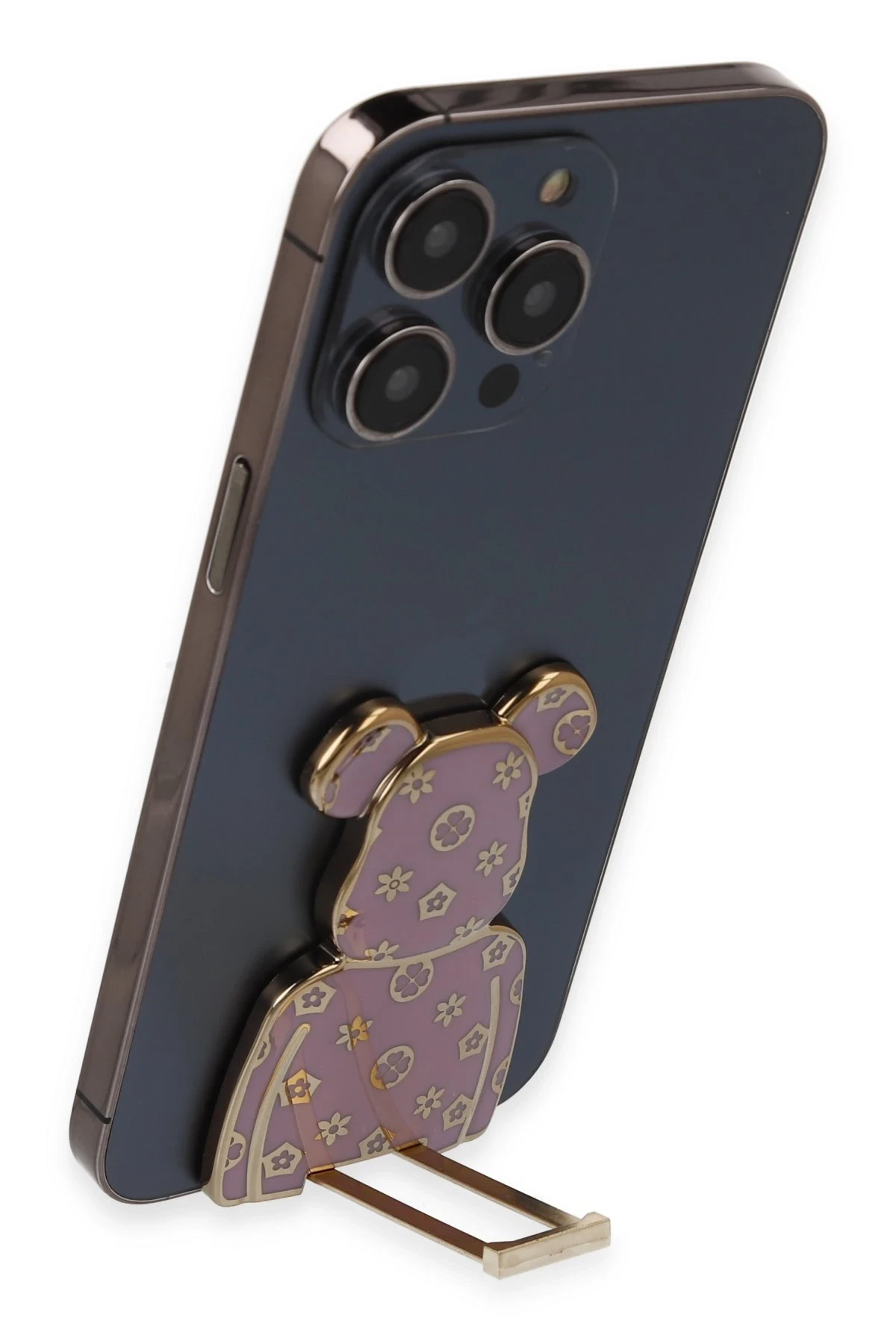 Newface Astro Stand with Bear Pattern - White