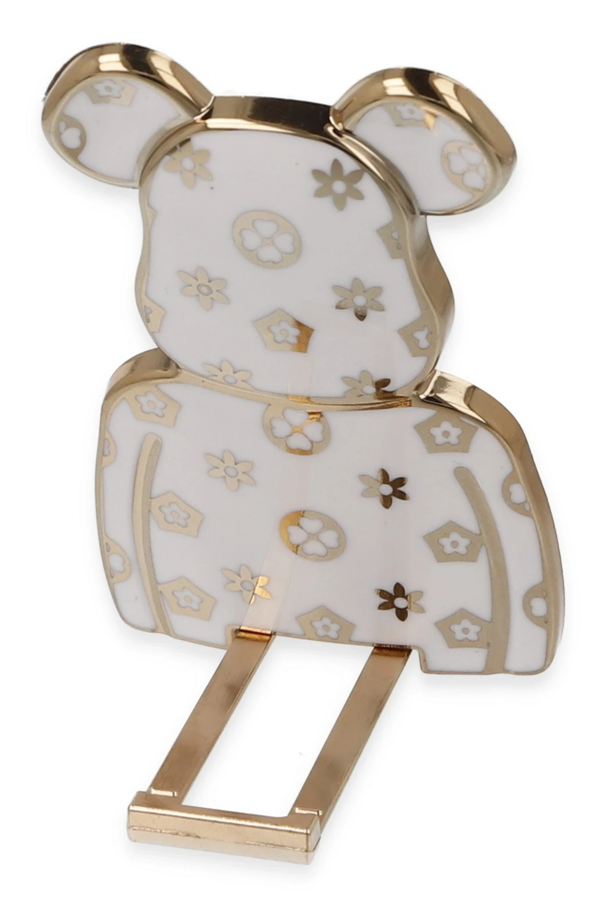 Newface Astro Stand with Bear Pattern - White