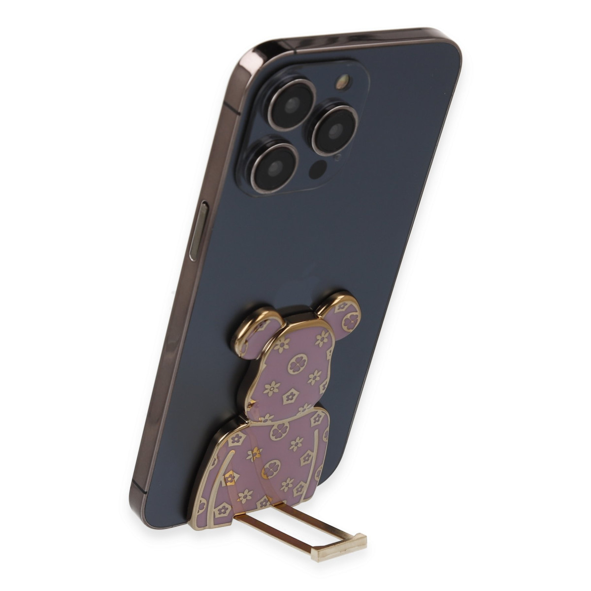 Newface Astro Stand with Bear Pattern - White