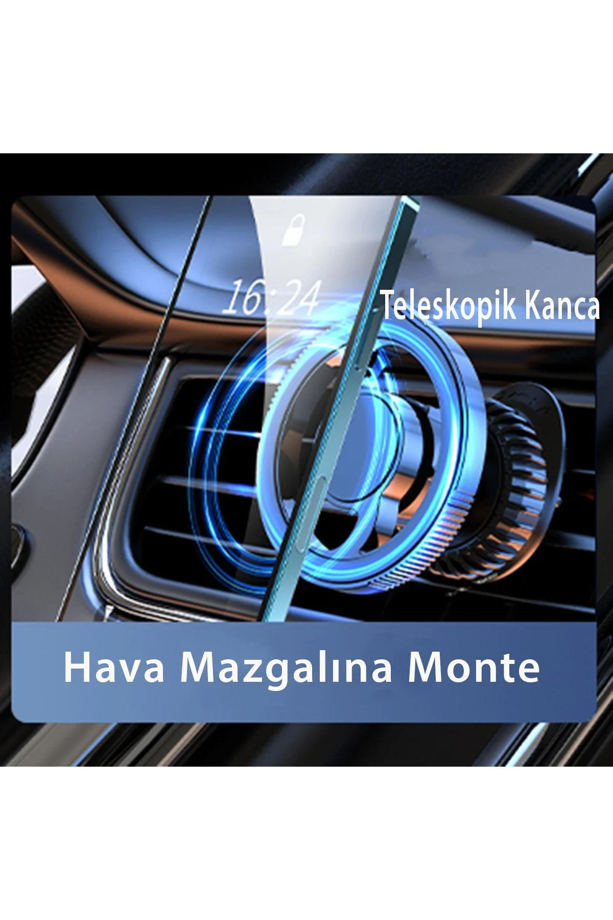 newface-q40-ayarlanabilir-izgara-klipsli-manyetik-magsafe-arac-tutucu-siyah-default-1 Newface Q40 Adjustable Magnetic MagSafe Car Mount with Clip - Black