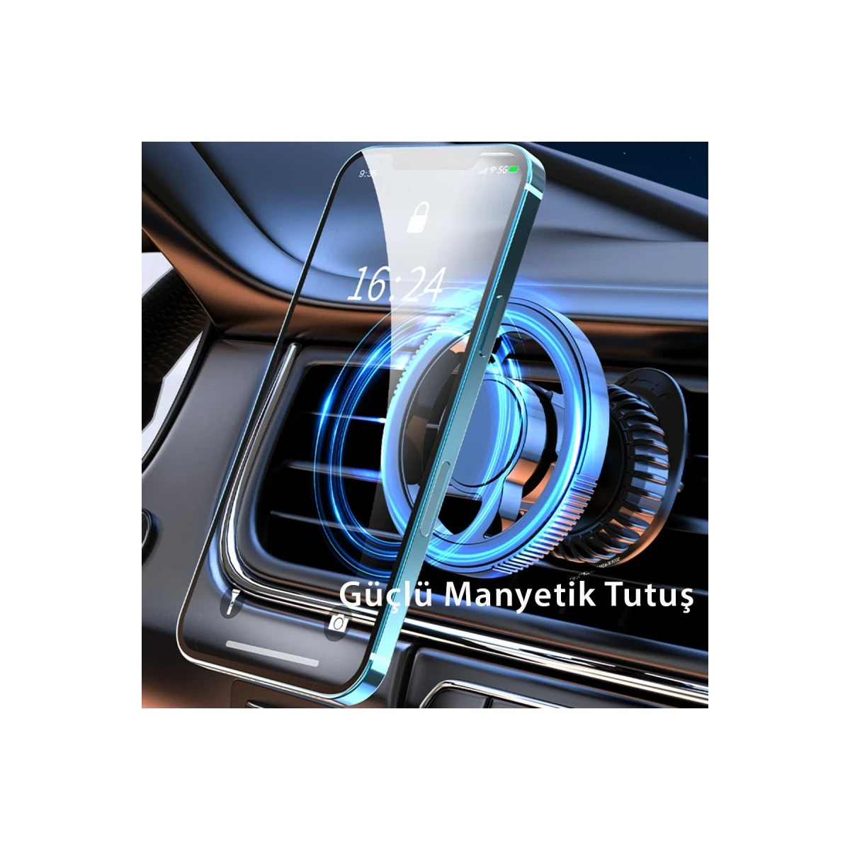 newface-q40-ayarlanabilir-izgara-klipsli-manyetik-magsafe-arac-tutucu-siyah-square-5 Newface Q40 Adjustable Magnetic MagSafe Car Mount with Clip - Black