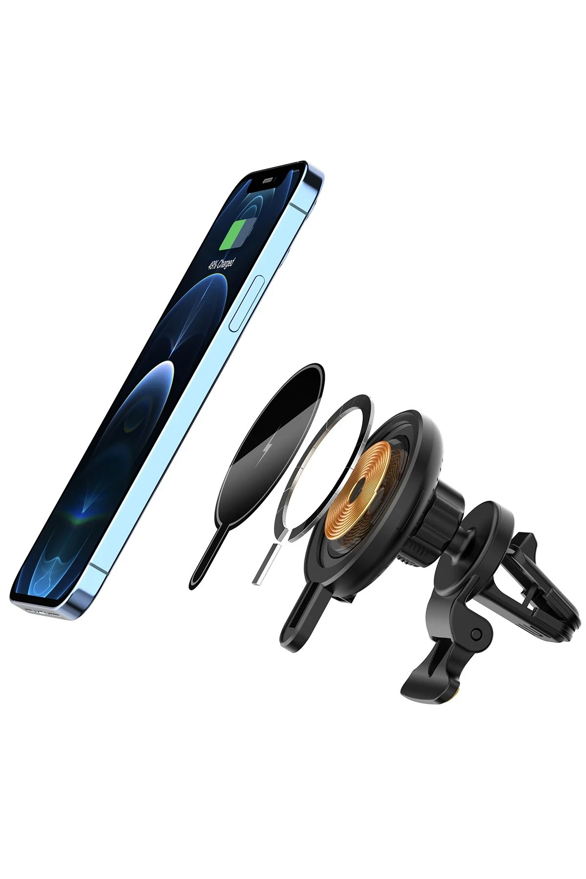 newface-t9-magneticsafe-arac-tutucu-default-5 Newface T9 15W MagSafe Car Mount - Black