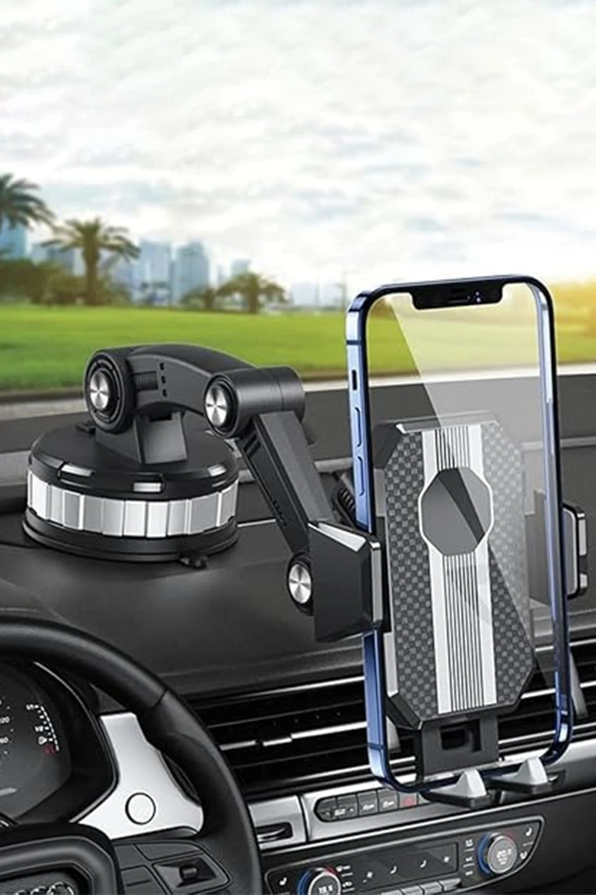 Vlike V13 Suction Cup 360-Degree Adjustable Car Mount - Black
