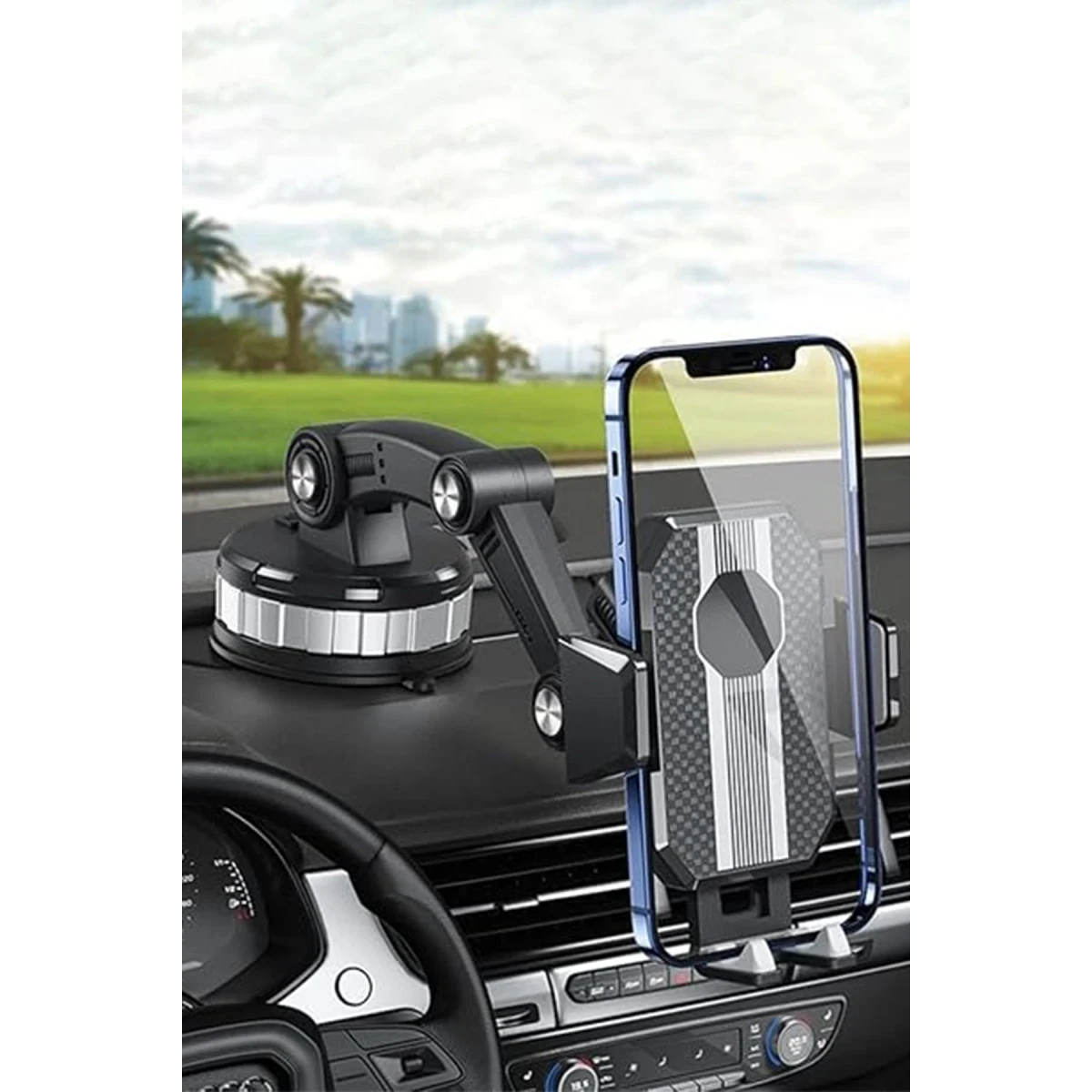 Vlike V13 Suction Cup 360-Degree Adjustable Car Mount - Black