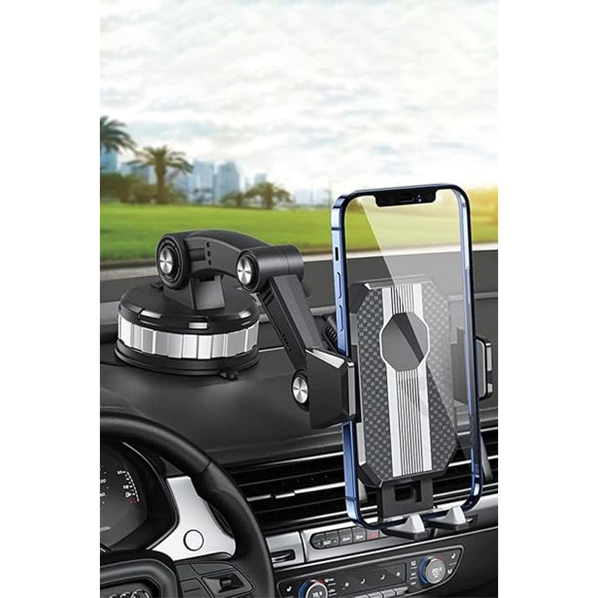 Vlike V13 Suction Cup 360-Degree Adjustable Car Mount - Black